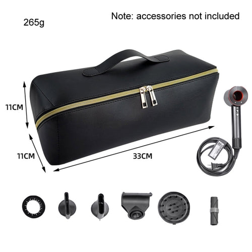 For Dyson Hair Dryer Curling Wand Portable Storage Bag, Color: Black+Gold Zipper - HoMEdemic™ 