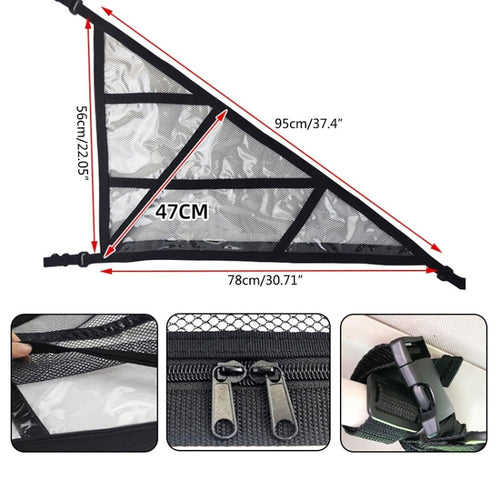 SUV Ceiling Storage Net Car Roof Mesh Storage Bag Suitable For 3-handle Models, Specification: Transparent PVC+Reinforcement Webbing - HoMEdemic™ 