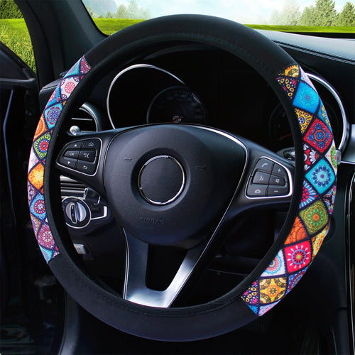 Color-blocked Neoprene Elastic Steering Wheel Cover Without Inner Ring(Random Pattern Delivery) - HoMEdemic™ 