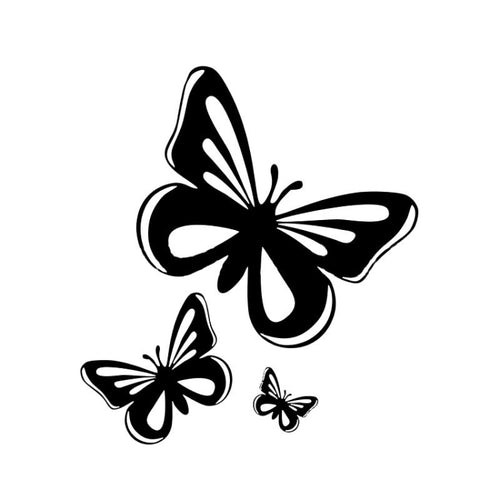 3pcs /Set Butterfly Hollow Car Scratch Decorative Fuel Tank Cap Sticker(Black) - HoMEdemic™ 