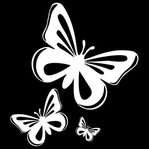 3pcs /Set Butterfly Hollow Car Scratch Decorative Fuel Tank Cap Sticker(Reflective White) - HoMEdemic™ 