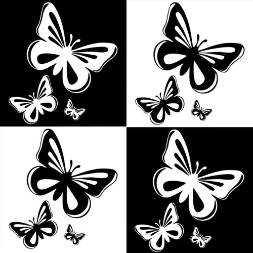 3pcs /Set Butterfly Hollow Car Scratch Decorative Fuel Tank Cap Sticker(Reflective White) - HoMEdemic™ 