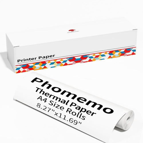 Phomemo 1 Roll A4 Thermal Paper  Use With M08F Printer Holder For M832/M833/M834/M835/P831/Q302 Printer - HoMEdemic™ 