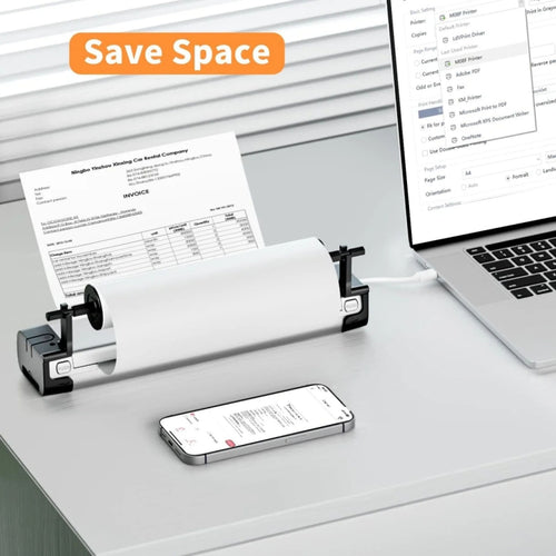 Phomemo 2 Rolls A4 Thermal Paper  Use With M08F Printer Holder For M832/M833/M834/M835/P831/Q302 Printer - HoMEdemic™ 