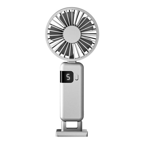 Portable Digital Display Hanging Neck Mute Small Fan USB Charging Handheld Foldable Fan(White) - HoMEdemic™ 