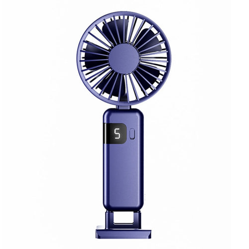 Portable Digital Display Hanging Neck Mute Small Fan USB Charging Handheld Foldable Fan(Blue) - HoMEdemic™ 