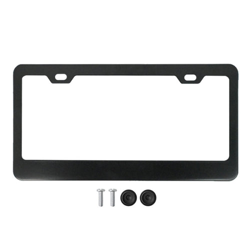 American Standard Aluminum Alloy License Plate Frame Including Accessories, Specification: Square Hole Rounded Corners Aluminum Black - HoMEdemic™ 