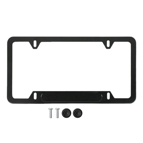 American Standard Aluminum Alloy License Plate Frame Including Accessories, Specification: 4 Holes Slotted Aluminum Black - HoMEdemic™ 