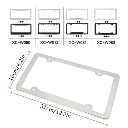 American Standard Aluminum Alloy License Plate Frame Including Accessories, Specification: Square Hole Rounded Corners Aluminum Black - HoMEdemic™ 