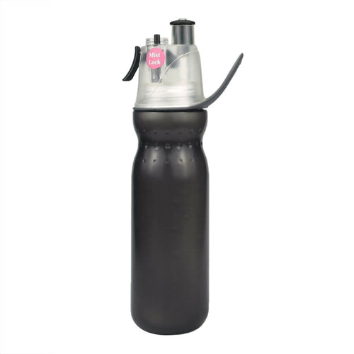 590ml Summer Outdoor Sports Training Spray Cooling Water Cup, Color: Pure Black 2-layers - HoMEdemic™ 