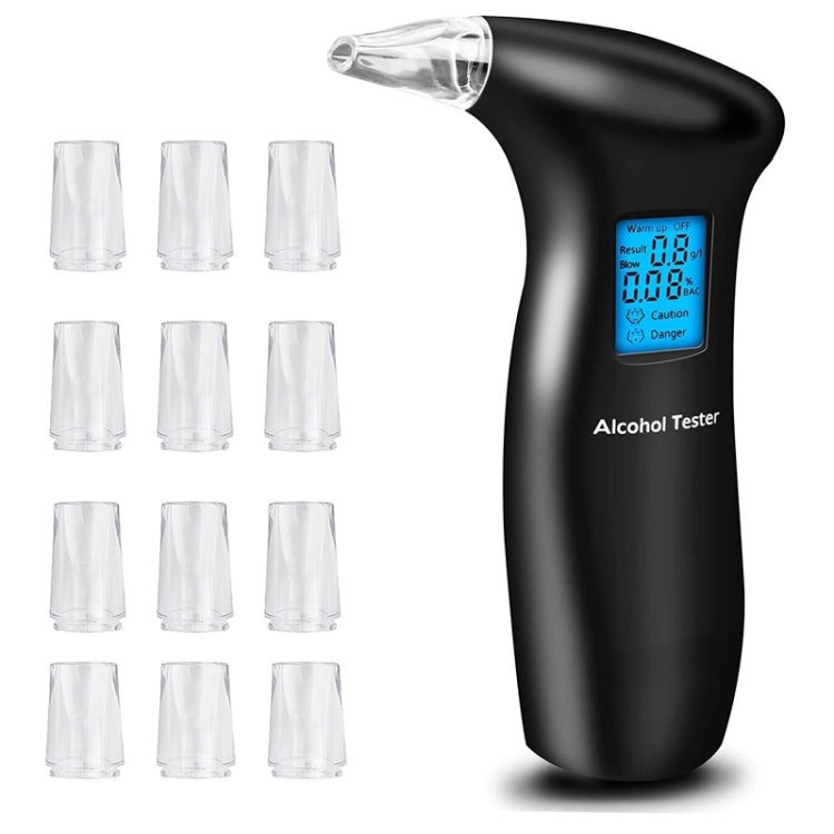 LCD Detector Backlight Light Breath Alcohol Tester, Specification: With 12 Mouthpieces Box - HoMEdemic™ 