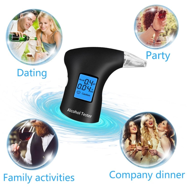 LCD Detector Backlight Light Breath Alcohol Tester, Specification: With 12 Mouthpieces Box - HoMEdemic™ 