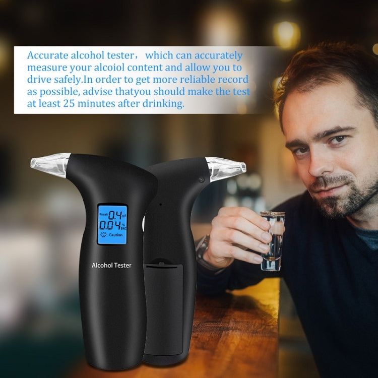 LCD Detector Backlight Light Breath Alcohol Tester, Specification: With 12 Mouthpieces Box - HoMEdemic™ 