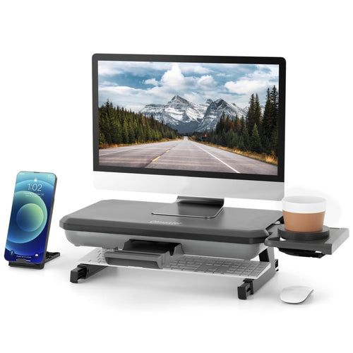 Oimaster Monitor Stand Riser Adjustable Height Laptop Bracket With Storage Drawer, Spec: Upgrade - HoMEdemic™ 