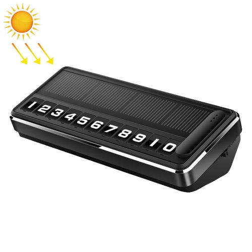 Car Temporary Parking License Plate Solar Rechargeable Luminous Parking Card(Black) - HoMEdemic™ 