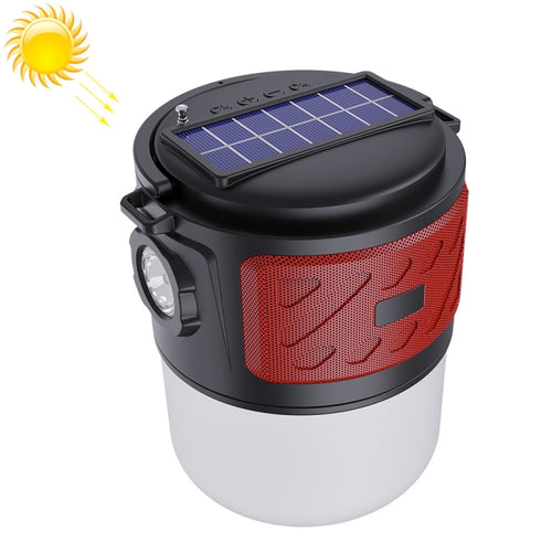 DV-V12 Outdoor Solar Camping Light FM Card Bluetooth Speaker(Red) - HoMEdemic™ 