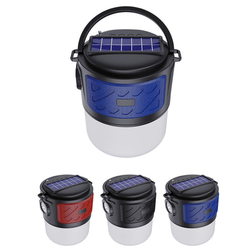 DV-V12 Outdoor Solar Camping Light FM Card Bluetooth Speaker(Blue) - HoMEdemic™ 