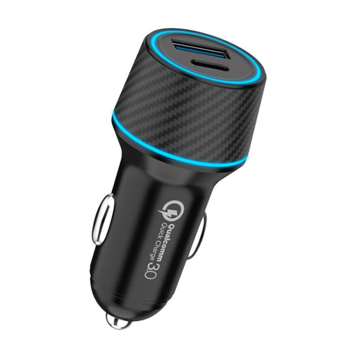 QIAKEY Dual Fast Charging Charger One To Two Cigarette Lighter, Size: TH215 43W(Black) - HoMEdemic™ 