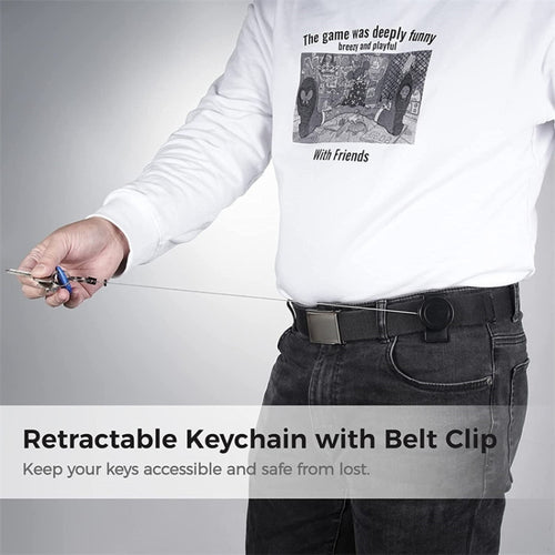 ABS  Material 360 Degree Rotatable Heavy Duty Retractable Keychain with Belt Clip - HoMEdemic™ 