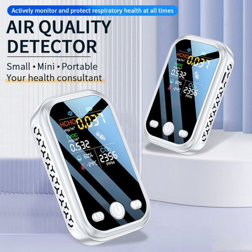 5 In 1  Air Quality Monitor TVOC HCHO CO2 Detector Temperature Humidity Tester(Black) - HoMEdemic™ 