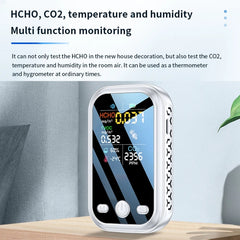5 In 1  Air Quality Monitor TVOC HCHO CO2 Detector Temperature Humidity Tester(White) - HoMEdemic™ 