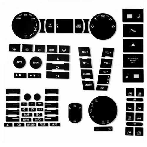 For 2005-2010 Volkswagen Touareg/Passat Steering Wheel Window AC Switch Button Repair Sticker(8pcs /Set) - HoMEdemic™ 