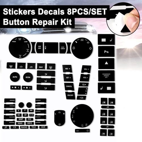 For 2005-2010 Volkswagen Touareg/Passat Steering Wheel Window AC Switch Button Repair Sticker(8pcs /Set) - HoMEdemic™ 