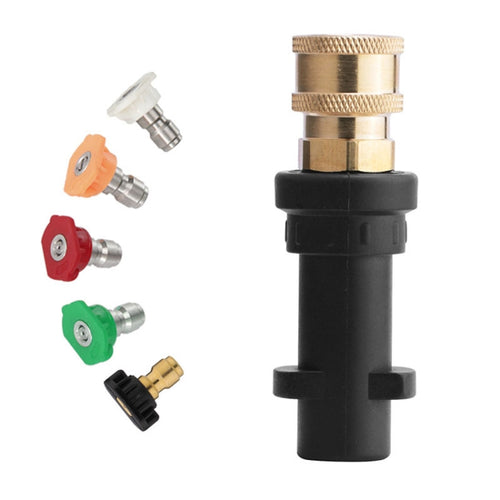 For Karcher K2-K7 Series High Pressure Washer Foam Lance Adapter, Specification: 1/4 Female Connector + 5 Nozzle - HoMEdemic™ 