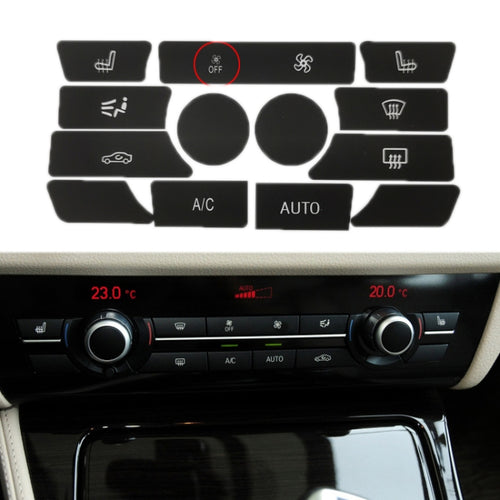 For BMW 5 Series/7 Series/X5/C6/F10/F01/F15 Air Conditioning Button Repair Sticker, Style: A 13pcs With OFF - HoMEdemic™ 