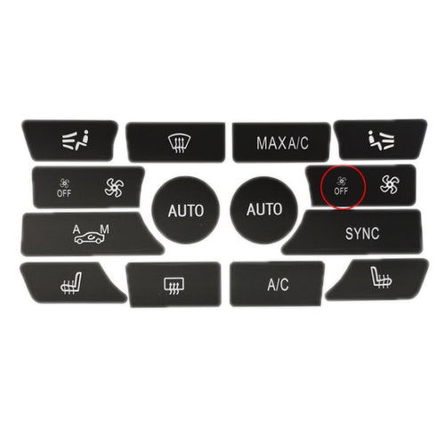 For BMW 5 Series/7 Series/X5/C6/F10/F01/F15 Air Conditioning Button Repair Sticker, Style: B 14pcs With OFF - HoMEdemic™ 