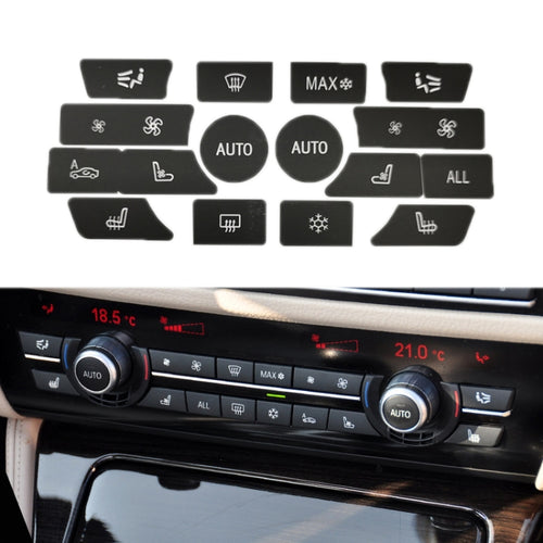 For BMW 5 Series/7 Series/X5/C6/F10/F01/F15 Air Conditioning Button Repair Sticker, Style: C 16pcs No OFF - HoMEdemic™ 