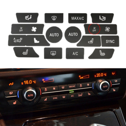 For BMW 5 Series/7 Series/X5/C6/F10/F01/F15 Air Conditioning Button Repair Sticker, Style: C 16pcs With OFF - HoMEdemic™ 