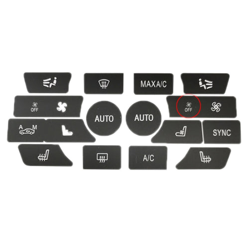 For BMW 5 Series/7 Series/X5/C6/F10/F01/F15 Air Conditioning Button Repair Sticker, Style: C 16pcs With OFF - HoMEdemic™ 