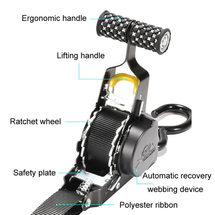 Auto Retract Tensioner Automobile And Motorcycle Cargo Fixing Straps(White) - HoMEdemic™ 