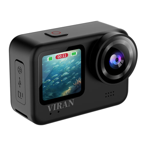 VIRAN V9 4K Dual Color Screen Diving Anti-Shake Action Camera Outdoor Cycling Travel Recorder(Round) - HoMEdemic™ 