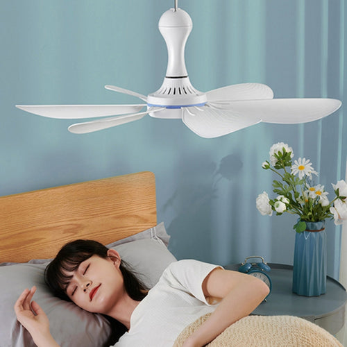 USB Home Dormitory Mute High Wind Power Mini Fan Six Blade Small Ceiling Fan, Style: Single Fan - HoMEdemic™ 