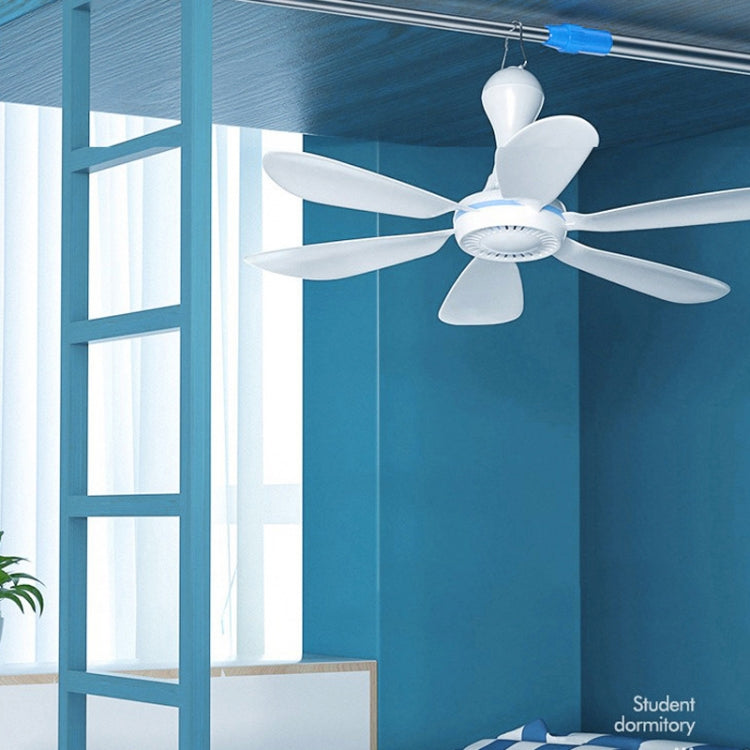 USB Home Dormitory Mute High Wind Power Mini Fan Six Blade Small Ceiling Fan, Style: Single Fan - HoMEdemic™ 