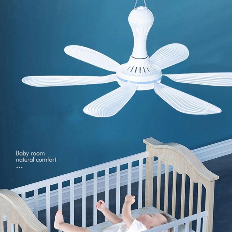 USB Home Dormitory Mute High Wind Power Mini Fan Six Blade Small Ceiling Fan, Style: Single Fan - HoMEdemic™ 