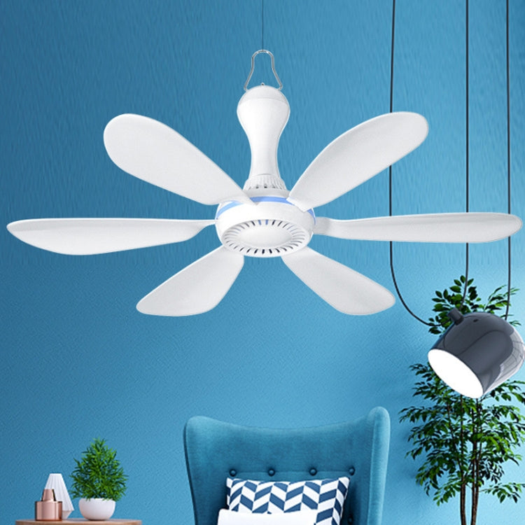 USB Home Dormitory Mute High Wind Power Mini Fan Six Blade Small Ceiling Fan, Style: Single Fan - HoMEdemic™ 