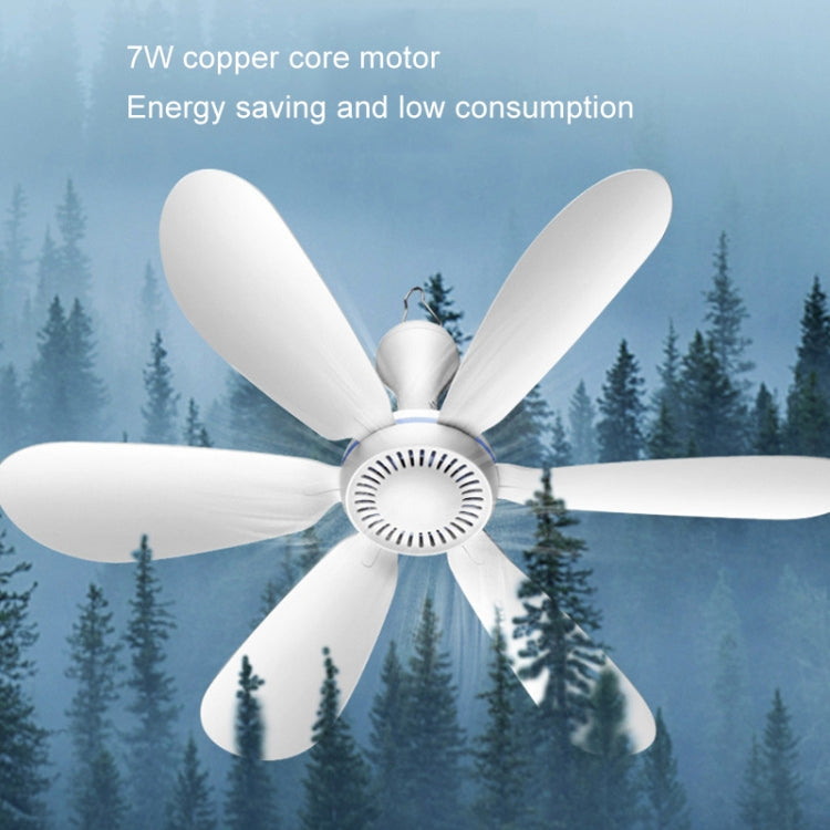 USB Home Dormitory Mute High Wind Power Mini Fan Six Blade Small Ceiling Fan, Style: Single Fan - HoMEdemic™ 