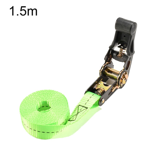 Motorcycle Ratchet Tensioner Cargo Bundling And Luggage Fixing Straps, Specification: Fluorescent Green 1.5m - HoMEdemic™ 