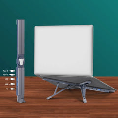 XY-1 5-In-1 Laptop Docking Station Stand Increased Folding Heat Dissipation HUB Bracket(Gray) - HoMEdemic™ 