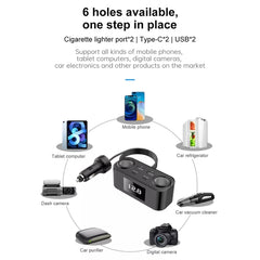 One To Four PD+QC Car Cigarette Lighter Multi-Port Mobile Phone Charger - HoMEdemic™ 