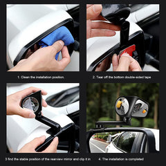 Car Auxiliary Mirror Multi-Function Wide-Angle Rear View Reversing Mirror(Black Right) - HoMEdemic™ 