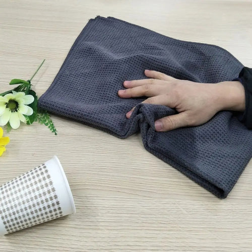 40x40cm Thickened Absorbent Honeycomb Mesh Car Wash Cleaning Towel(Dark Gray) - HoMEdemic™ 