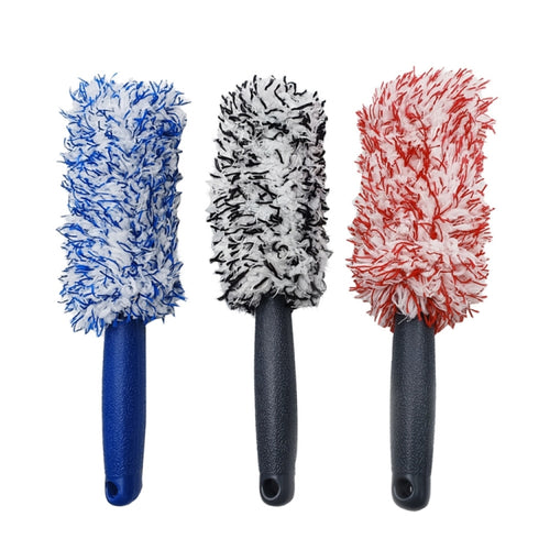 30cm Microfiber Long-handled Plush Tire Cleaning Brush(Red White) - HoMEdemic™ 