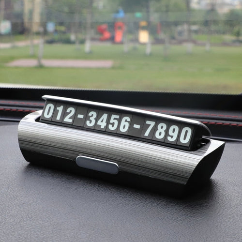 Hidden Luminous Temporary Parking Sign With Car Number, Color: Silver - HoMEdemic™ 