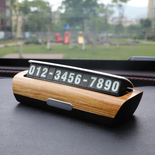 Hidden Luminous Temporary Parking Sign With Car Number, Color: Imitation Wood Grain - HoMEdemic™ 