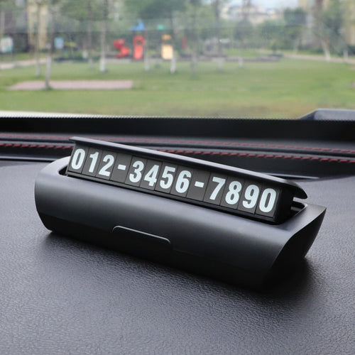 Hidden Luminous Temporary Parking Sign With Car Number, Color: Pure Black - HoMEdemic™ 