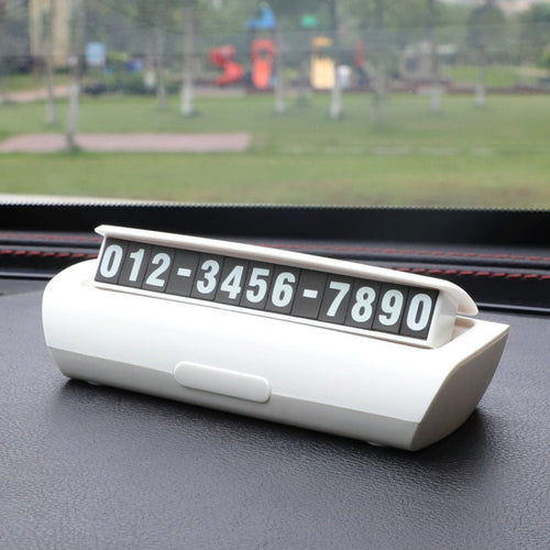 Hidden Luminous Temporary Parking Sign With Car Number, Color: Pure White - HoMEdemic™ 